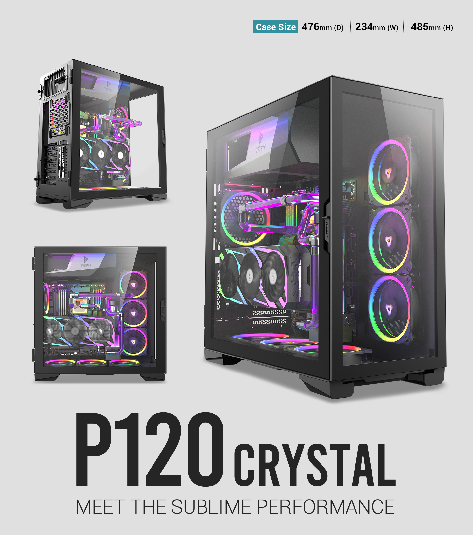 Antec Performance Series P120 Crystal E-ATX Mid-Tower Case 